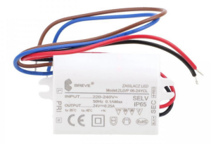 Zasilacz LED 24V DC 6W 0,25A IP65 /z zabezpieczeniami/ ZLDP 06-24YCL 19724-9018
