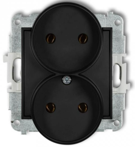MINI Gniazdo podwójne b/u czarny mat 12MGPR-2