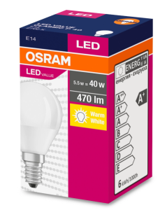 Żarówka LED VALUE CLASSIC P 40 E14 4,9W 470lm 2700K 827 FR non-dim 4058075147898
