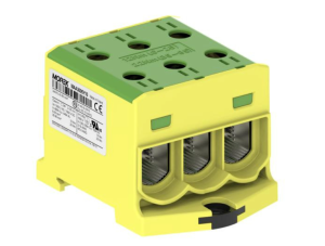 Złączka OTL95-3 kolor żółto-zielony 3xAl/Cu 6-95mm2 1000V AC / 1500V DC Zacisk uniwersalny MAA3095Y10