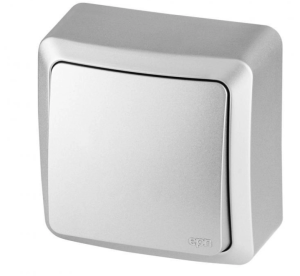 BERG Łącznik jednobiegunowy n/t 10AX IP20 srebrny 3710-06