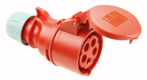 Gniazdo przenośne 32A 5P 400V czerwone IP44 SHARK 225-6
