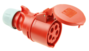 Gniazdo przenośne 16A 5P 400V czerwone IP44 SHARK 215-6