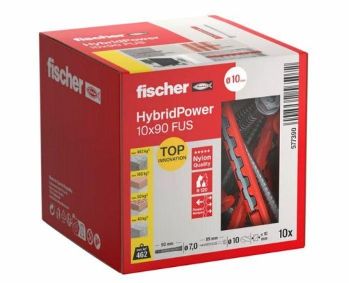 FISCHER KOŁEK HYBRIDPOWER 10x90 /10szt. KLUCZ  OGNIOODPORNY