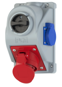 Gniazdo stałe z wyłącznikiem L-0-P 16A 5P 400V + 2x 2P+Z 230V IP44 COMBO-POL 960615421W