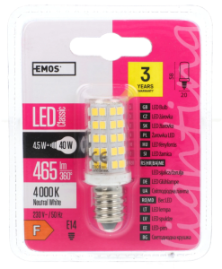 Żarówka LED do okapu 4,5W E14 465lm 4100K CLASSIC 3 lata gwarancji ZQ9140