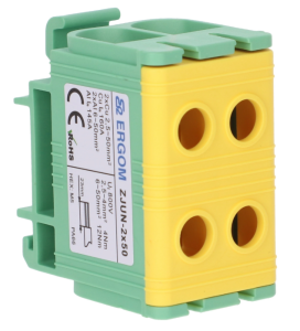 Złączka szynowa 2-torowa ZJUN-2x50 PE żółto-zielona R34RR-07020002003