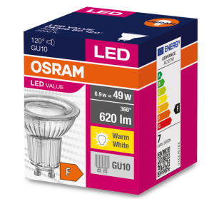 Żarówka LED VALUE 80 GU10 6,9W 620lm 3000K 830 (120 stopni) 3 LATA GWARANCJI 4058075096707