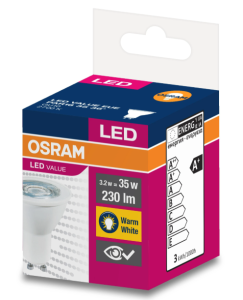 Żarówka LED VALUE 35 GU10 2,8W 230lm 2700K 827 (36 stopni) 4058075198555