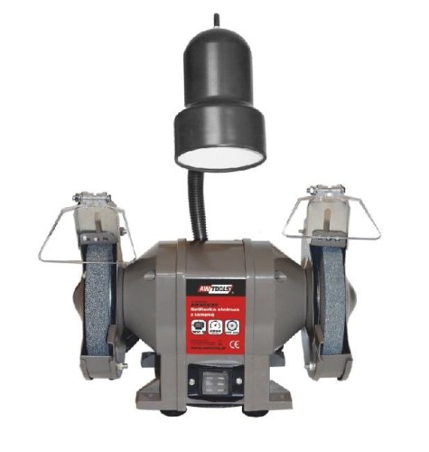 AWTOOLS SZLIFIERKA STOŁOWA 125mm / 150W  Z LAMPKĄ