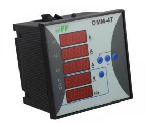 Miernik parametrów sieci 3-fazowy 12-400V AC 1-9000/5A 10-100Hz cyfrowy tablicowy 96x96mm DMM-4T