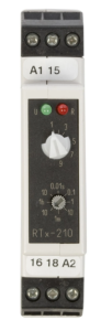 Przekaźnik czasowy 1P 5A 0,01sek-100h 220-230V AC/DC opóźnione załączenie RTx-210 220/230 2000680