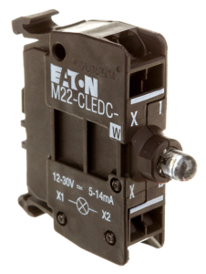 Oprawka z LED biała 18-30V AC/DC zacisk spężynowy M22-CLEDC-W 216572