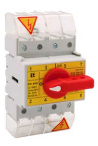 Rozłącznik izolacyjny 4P 80A z pokrętłem na rozłączniku czerwonym RSI-4080W03