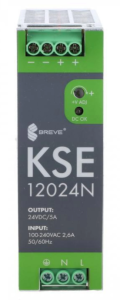 Zasilacz impulsowy KSE 12024M 230/ 24VDC 5A 120W na szynę DIN, Uzas: 96-264VAC Uwyj: 24-28VDC, Ta70, 18924-9989