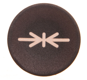 Soczewka przycisku 22mm płaska czarna z symbolem MOCOWANIE M22-XD-S-X14 218180