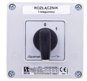 Łącznik krzywkowy 0-1 1P 16A w obudowie SK16-1.825OB11