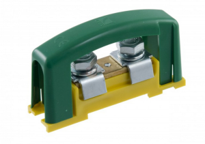 Zacisk ochronny 2x35mm2 żółto-zielony z pokrywą na szynę TH35 E.4121P