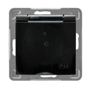 IMPRESJA Gniazdo bryzgoszczelne z/u IP44 klapka przezroczysta antracyt GPH-1YZ/m/50/d