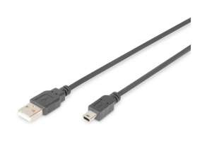 Kabel USB 3m czarny USB A/M wtyk - miniUSB B/M wtyk s/USB 2.0 AK-300108-030-S