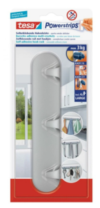 Listwa samoprzylepna POWERSTRIPS z 3 haczykami chrom /6szt./