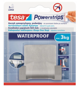 Haczyk samoprzylepny POWERSTRIPS WATERPROOF podwójny metal 59710-00004-00