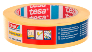 Taśma malarska profesjonalna precyzyjna ekstra cienki papier 5msc (100st C) 50m 30mm żółta 04334-00010-00