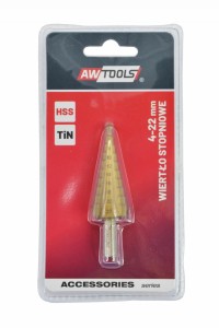 AWTOOLS WIERTŁO STOPNIOWE HSS-TIN /  4-22mm