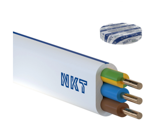 Przewód NKT instal PLUS YDYp 3x2,5 żo biały 450/750 /120m/
