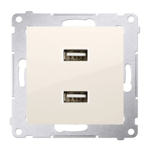Simon 54 Ładowarka 2xUSB 2.1A 5V/DC krem DC2USB.01/41