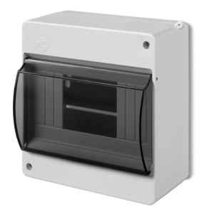 Rozdzielnica modułowa 1x6 natynkowa IP30 MINI S-6 z pokrywą dymną (PE+N) 2306-01