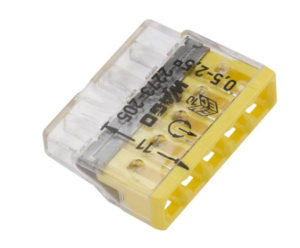 Szybkozłączka 5x 0,5-2,5mm2 transparentna / żółta 2273-205 /opak.100szt./