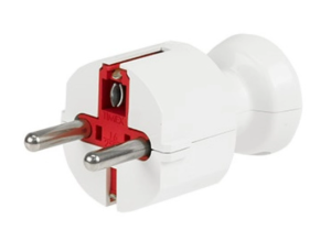 Wtyczka prosta 16A z/u Uni-Schuko 250V biała WT-40 BI