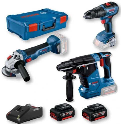 BOSCH ZESTAW COMBO 18V (GSB 18V-50 + GWS 18V-10 + GBH 187-LI) 2x5,0Ah +XL-BOXX