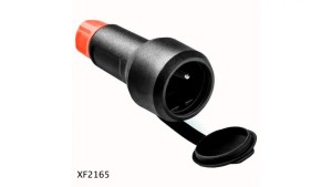 Gniazdo RED GP1 z dławikiem IP54 2P+Z 16A/250V kołnierz gumowany czarny XF2165