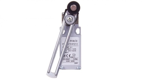 Wyłącznik krańcowy 1R 1Z migowy metal regulowana dźwignia z rolką tworzywa Ø18 PAM1F51PZ11 A37-4740