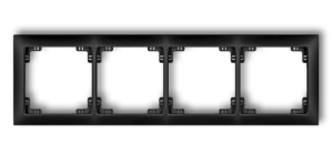 DECO Ramka uniwersalna poczwórna z tworzywa DECO Soft czarny mat 12DRSO-4