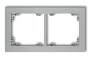 DECO Ramka podwójna srebrny metalik 7DR-2