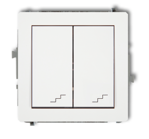 DECO Mechanizm łącznika podwójnego schodowego, biały mat 25DWP-33