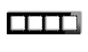 DECO Ramka poczwórna - efekt szkła (ramka: czarna spód: czarny) czarny 12-12-DRS-4