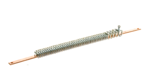 Szyna zbiorcza miedziana 12x4x455mm z zaciskami przyłączeniowymi 037302