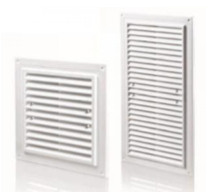 Kratka wentylacyjna MWR 250X250mm z siatką i uchwytami mocującymi biała MWR250X250