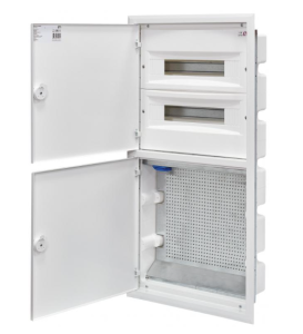 Rozdzielnica hybrydowa 2x18 podtynkowa drzwi metalowe białe / IP40 400V AC / ERP18-5-2V MEDIA 001101291