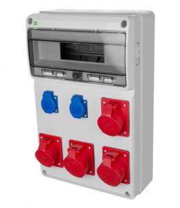 Rozdzielnica budowlana RS-13 13-mod. 2x2P+Z, 2x16A/5P, 2x32A/5P, IP44 bez zabezpieczeń 6251-00
