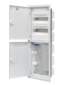 Rozdzielnica hybrydowa 2x18 podtynkowa drzwi metalowe białe / IP40 400V AC / ERP18-4-2V MEDIA 001101290