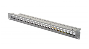 Patch panel pusty 19 cali 24x keys 1U szary (RAL 7035) DN-91410