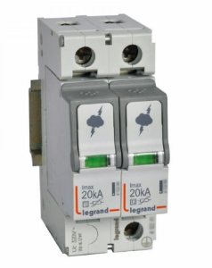 Ogranicznik przepięć Typ T2 2P 20kA 1,2kV ON 300 TT, TN (TNC, TNS) 412221