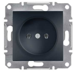 ASFORA Gniazdo pojedyncze 2P bez ramki antracyt EPH3000171