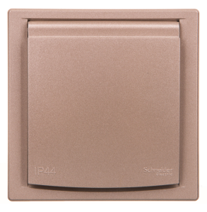 ASFORA Gniazdo SCHUKO IP44 z ramką (1-krotne) brąz EPH3100369