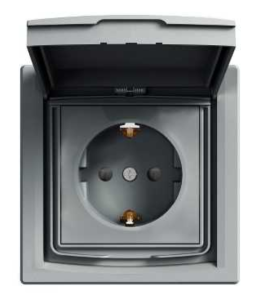 ASFORA Gniazdo SCHUKO IP44 z ramką (1-krotne) stal EPH3100362